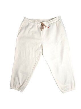 White Fleece Joggers With Elastic Waist & Pockets Size 2XL